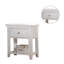 Table de chevet à 1 tiroir blanche pour chambre à coucher avec partie inférieure ouverte sous bois moderne et tablette confortable