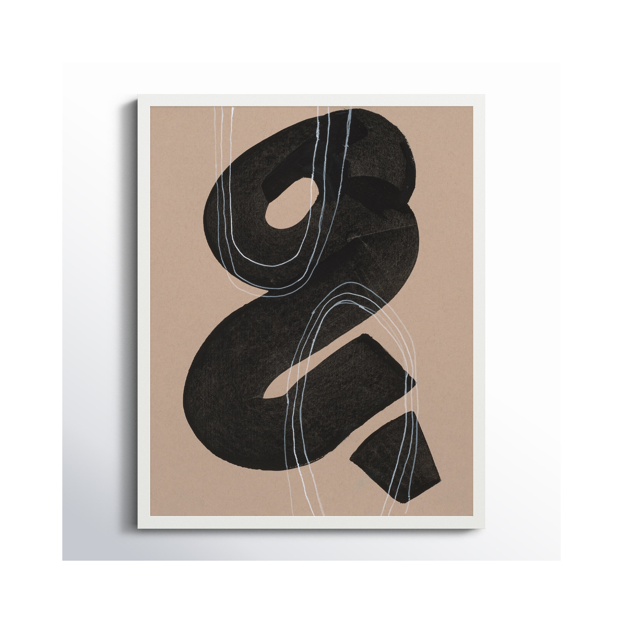 Free Form 5 by Andrea Stokes, 25" H x 20" W x 1.25" D, White Framed