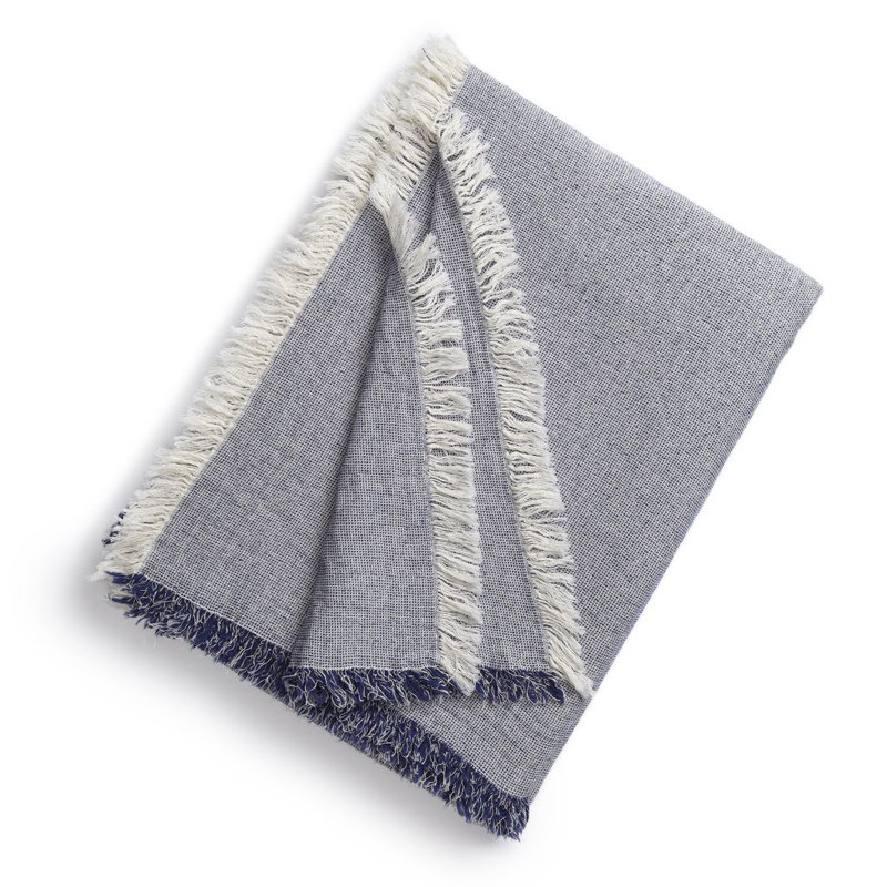 Hedwig Hand Woven Throw Blanket, Indigo