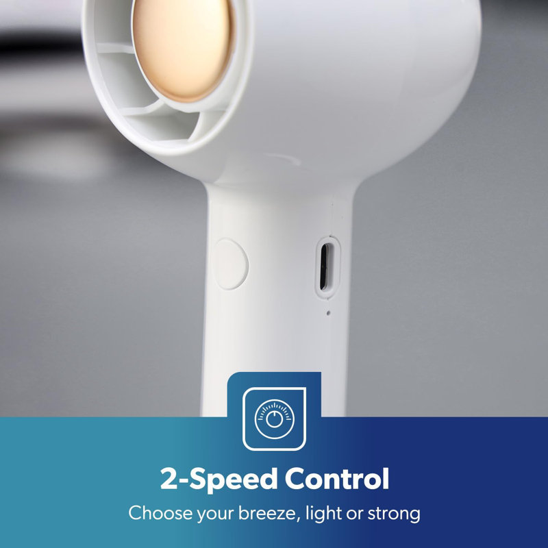 GEEPAS Rechargeable Fan - Mini Portable USB Fan for Travel Camping Office Outdoor Women Men | Handheld 1200mAh 2 Speeds, 4Hr Run Time | Ultra Quiet 125gm Lightweight Design