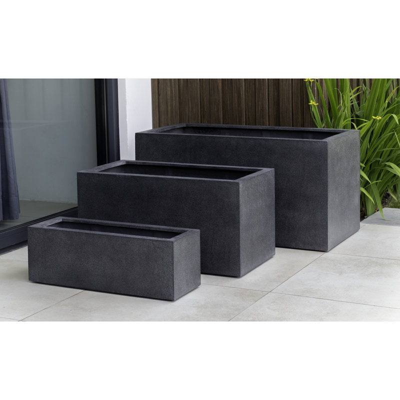 Sandal Handmade Planter, Charcoal P-Lite, 47.25" W x 17.75" D x 17.75" H