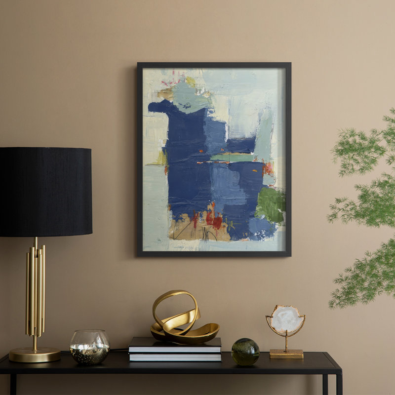 Blues I, reproduction encadrée - bois massif, H 15 po x l 12 po, Cadre noir