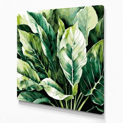 Botanical Fiddle Leaf Fig Brown Canvas Wall Art