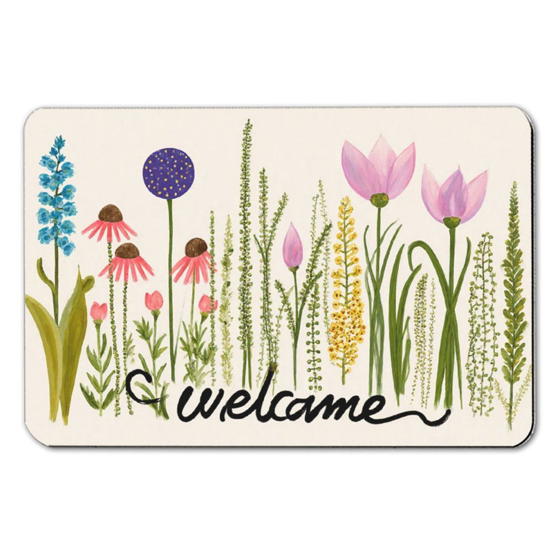 Tapis de bain Fresh Wildflower Welcome Design, 36 x 24