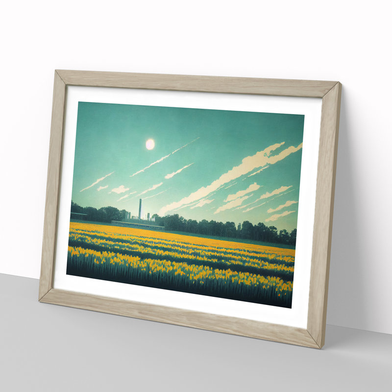 Intriguing Bluebell Field - Framed Print, 46cm H x 64cm W x 2cm D, Oak