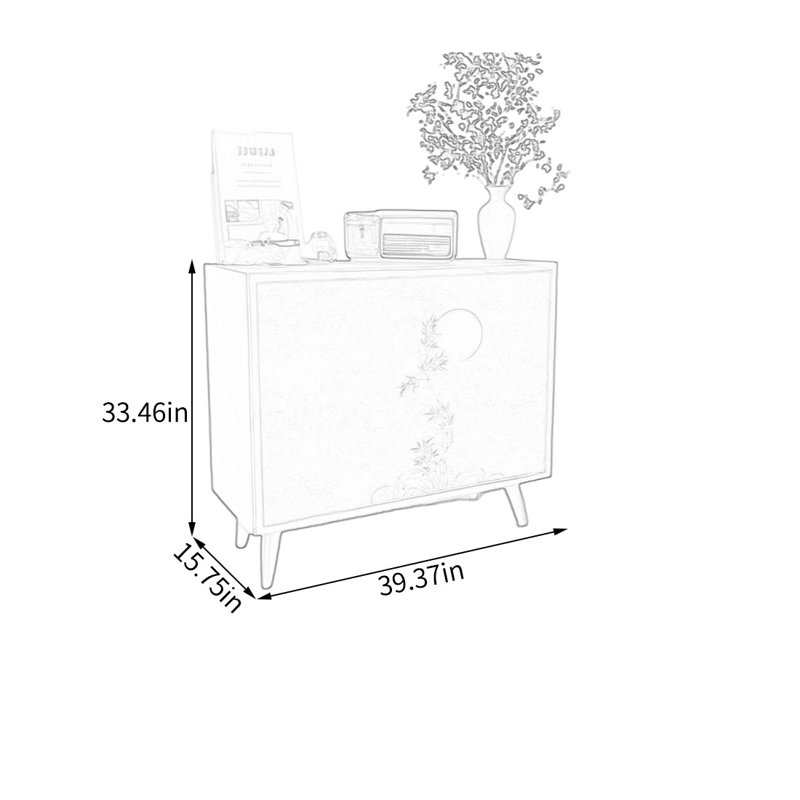 Armoire décorative en noyer avec grand rangement