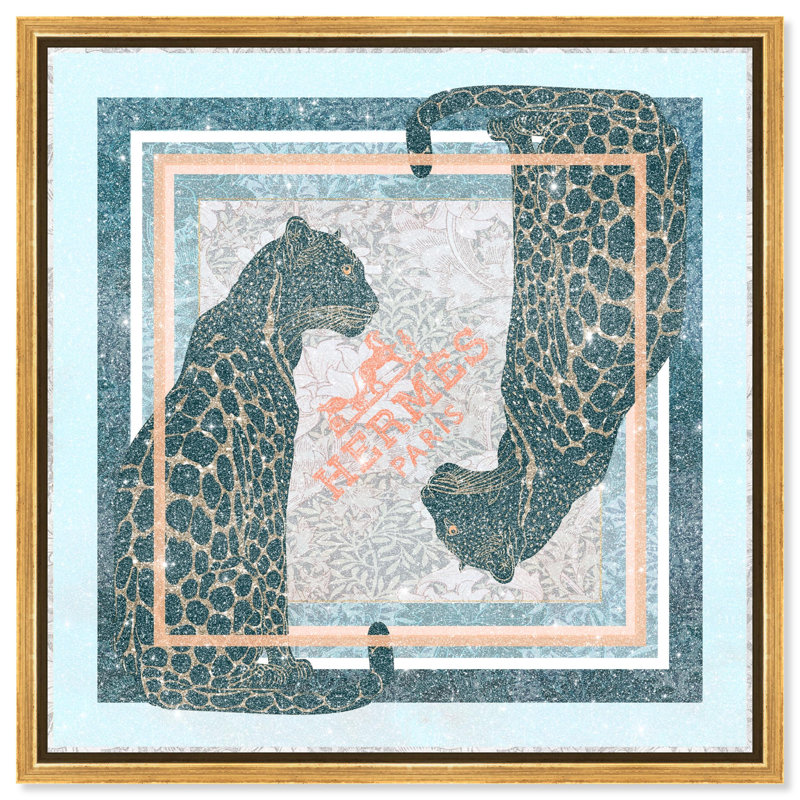 Dual Paris Cheetah Print Glam Jungle by Oliver Gal, Black Frame, 12 x 12, 13"H x 13"W, Gold Frame
