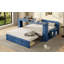 Lit de jour double avec bureau amovible, tiroirs de rangement et table d'appoint hydraulique-768949449-768949448