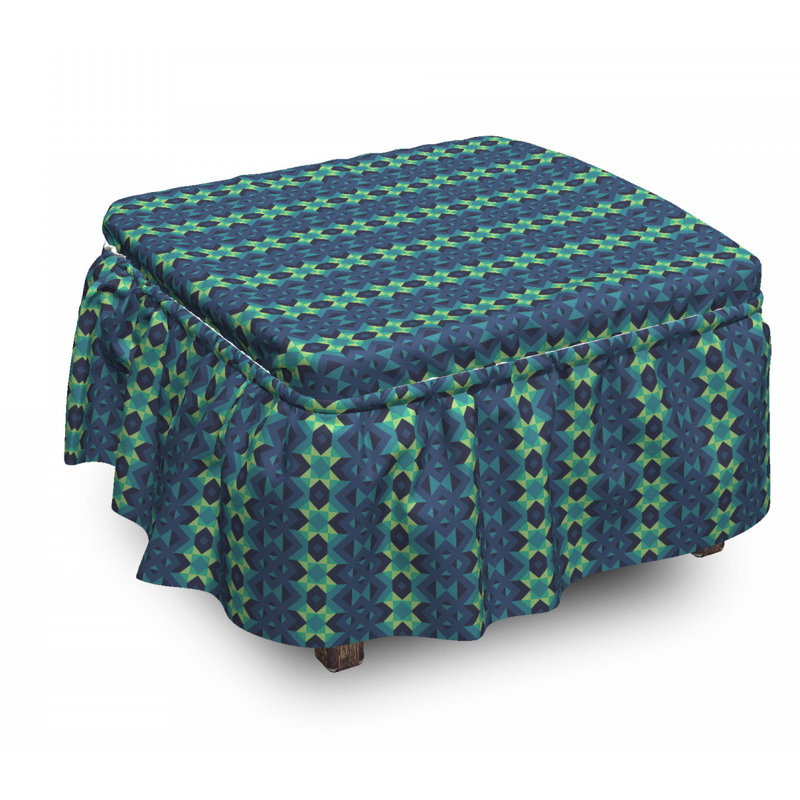 Housse pour repose-pieds en zigzag géométrique