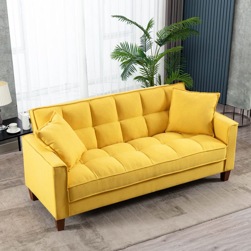 Canapé rembourré 70 po Evella, Polyester à 100 % jaune