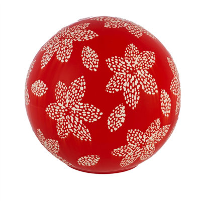 Ornement boule de houx et fleurs