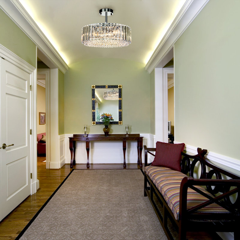 Irenej Semi Flush Mount Crystal Drum Lighting