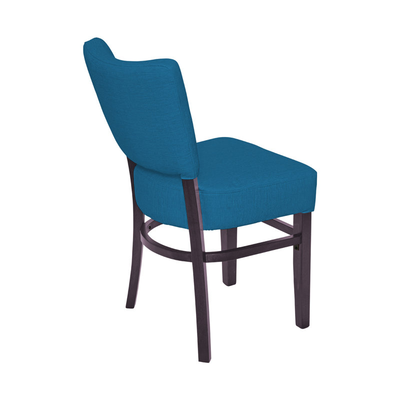 Chaise de restaurant rembourrée Madison, Acajou foncé, Bleu