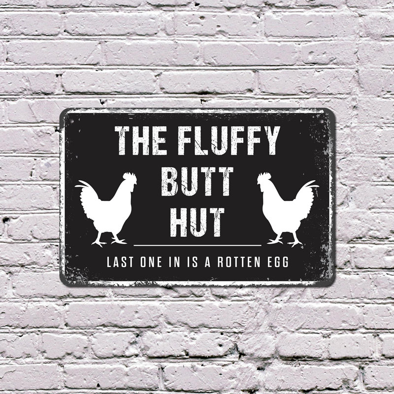 The Fluffy Bout Hut (paquet de 2) 7 "x 10" panneau en aluminium de fantaisie