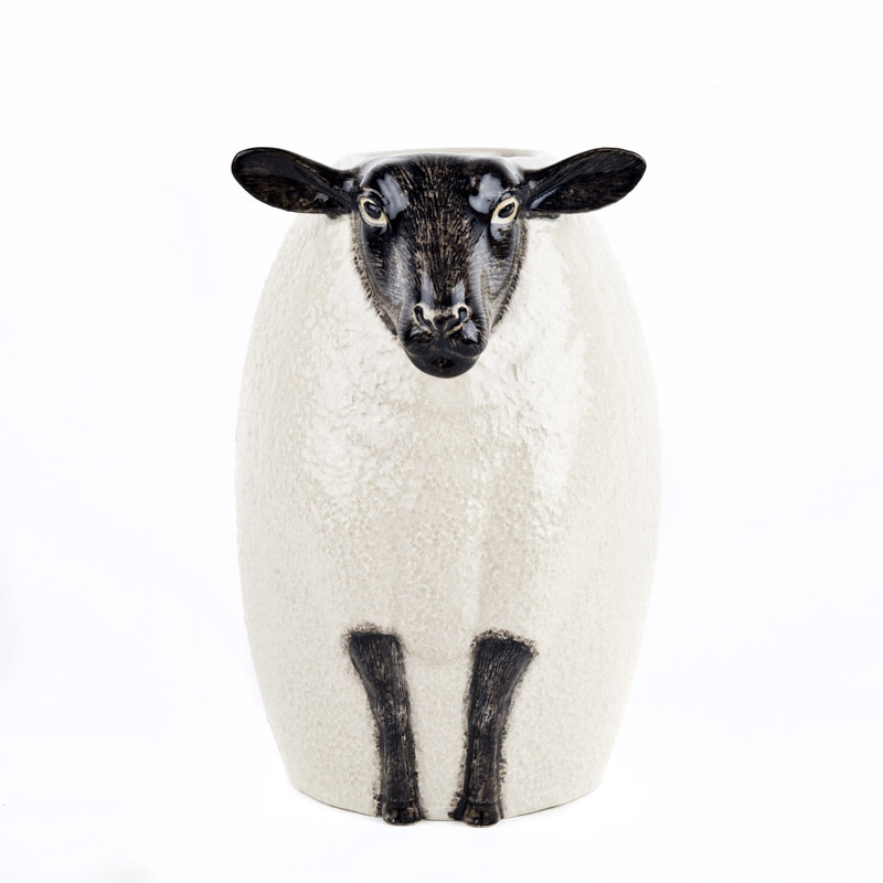 Flower Vase - O/S - Sheep - Suffolk Sheep Black