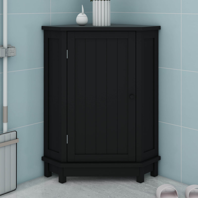 Home Corner Storage Cabinet, Bathroom Triangle Floor Cabinet, Adjustable Shelf