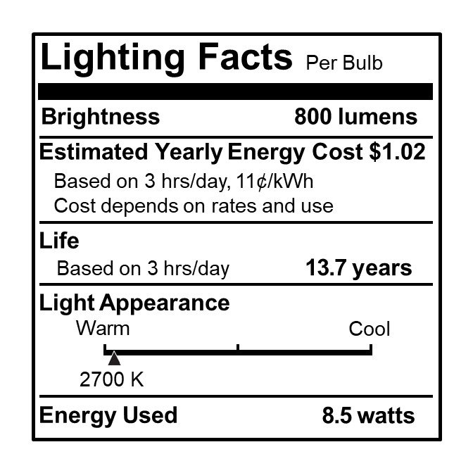8.5 Watt Dimmable Clear Filament G25 Medium (E26) LED Bulb