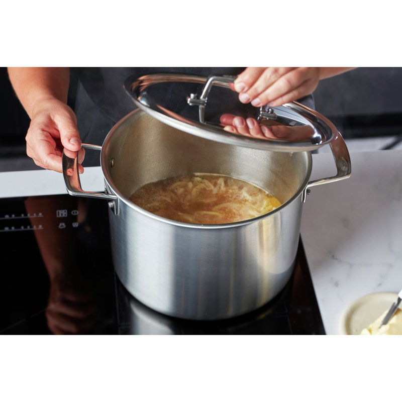 Demeyere Essential 5-Ply 8-Qt Stainless Steel Stock Pot with Lid