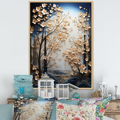 Érable baignant au clair de lune argenté sur toile