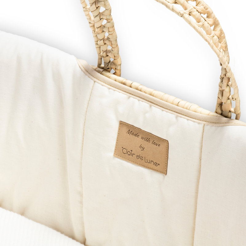 Organic Palm Moses Basket, Cream