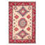 Tapis beige / rouge / bleu noué à la main de conception unique 6 pi 6 po x 9 pi 11 po Angeleena