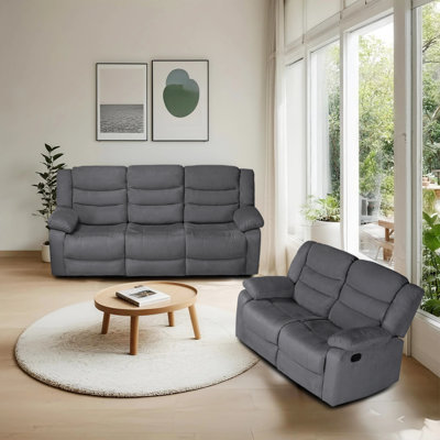 Modern Microfiber Upholstered Reclining Living Room Sets