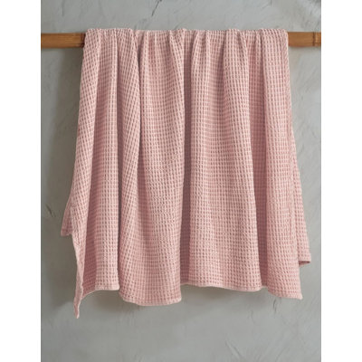 Luxurious Waffle Pure Cotton  Throw Blanket - Washed Stone Cotton - Ultra Soft And Cozy Blanket - Lightweight And Breathable Bedding For Ultimate Comfort