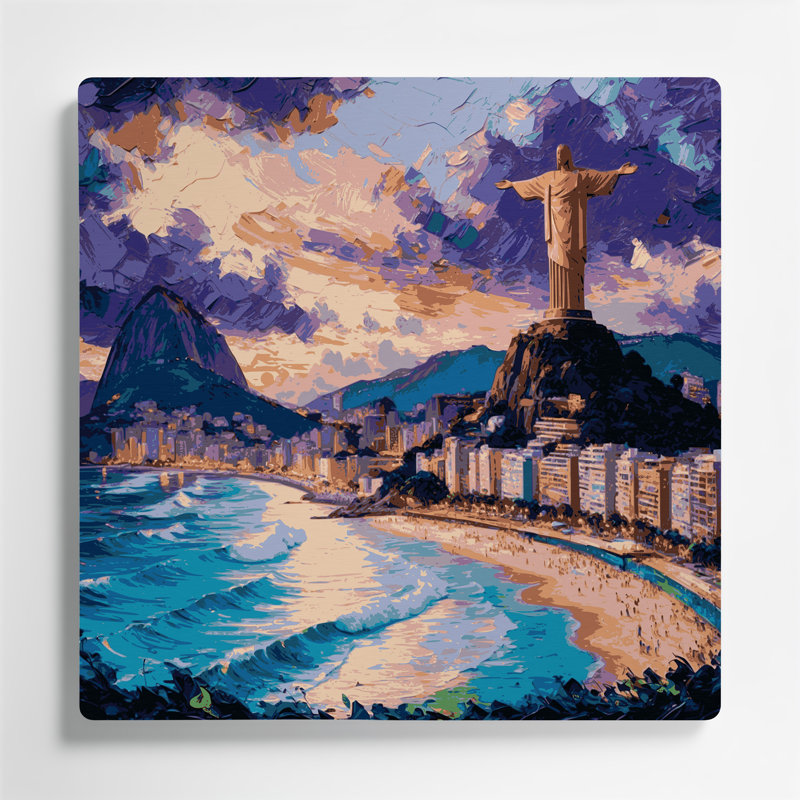 Art mural gris en cités villes Rio de Janeiro, Brésil, H 12 po x l 12 po