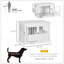 Table de bout en bois pour cage de chien avec portes triples, plateau spacieux et tubes en acier pour petits chiens, blanc