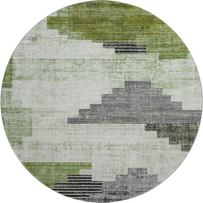 Premium Machine Washable Ashington AMF1829 Geometric Rug