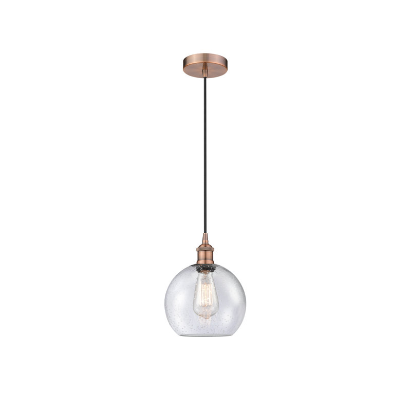 Ralph 1 - Light Sphere Pendant, Antique Copper, Clear, 12.75" H x 10" W x 10" D