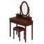 Table de maquillage à angle réglable avec tabouret rembourré en velours et rangement doublé
