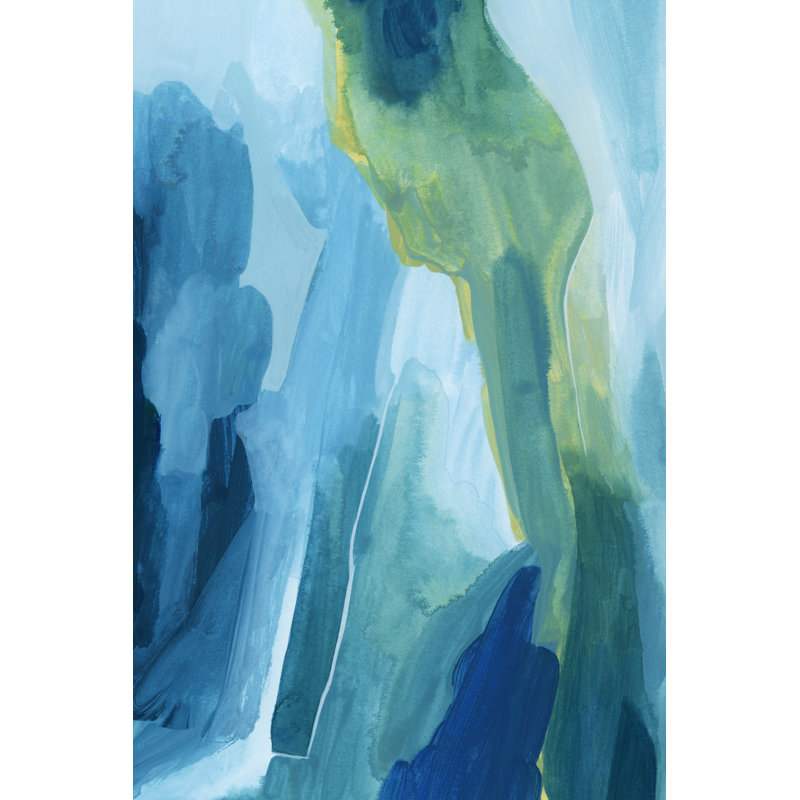 Aerial Island II by Grace Popp - Painting on Canvas, Black Floater Framed, 30cm H x 20cm W