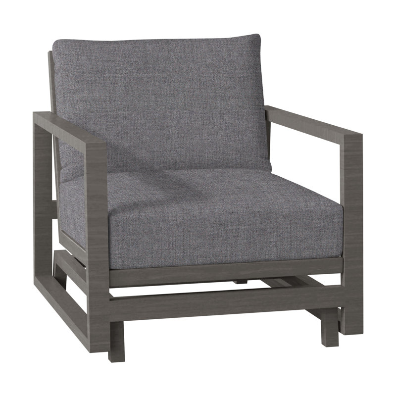 Avondale Patio Lounge Chair with Cushions, Slate Grey, No Welt, Avila Natural White