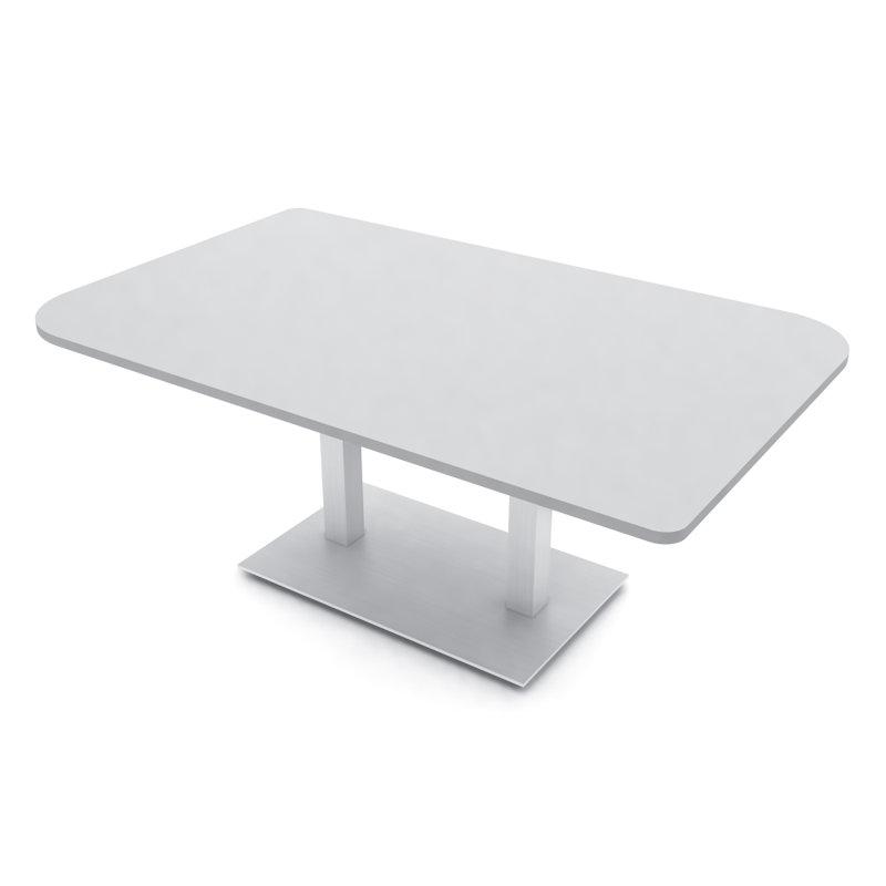 Table de conférence Ogren Duo, L 72 po x l 48 po, Brouillard gris, Argent argent