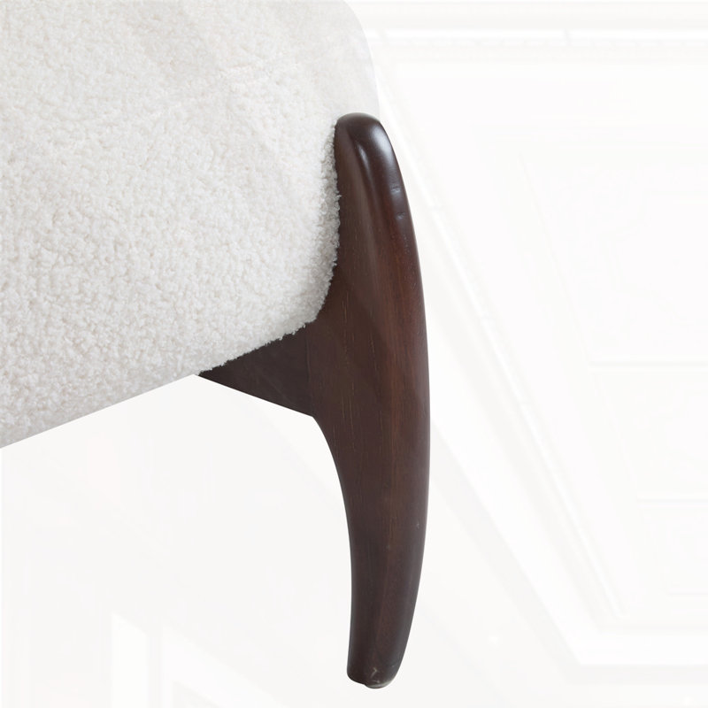 Armless Chair, Beige Boucle