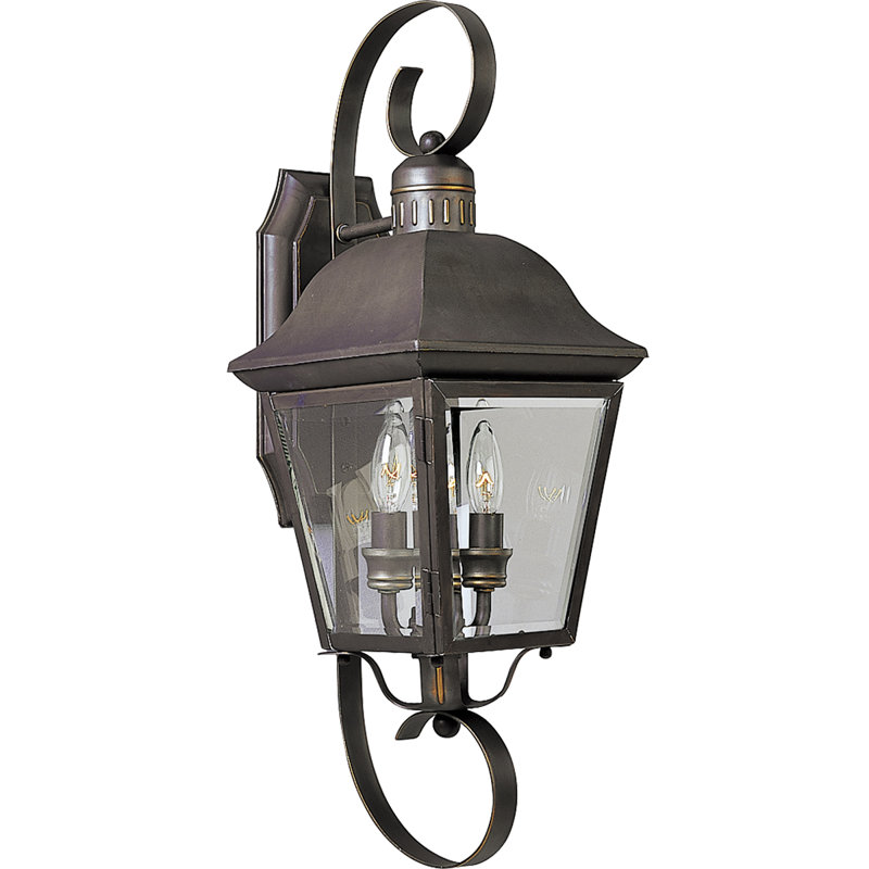 Lanterne murale d'extérieur en verre biseauté à 2 ampoules H 21,25 po Rawson
