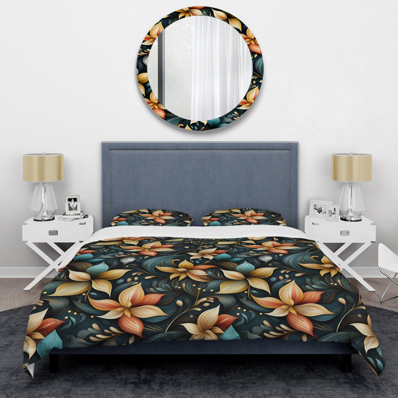 Marquay Mindful Contemplation Mediation - Ensemble de housse de couette floral - Polyester en microfibre