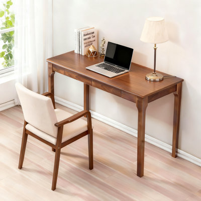Axel Mid Century Modern Solid Wood Desk with Drawers