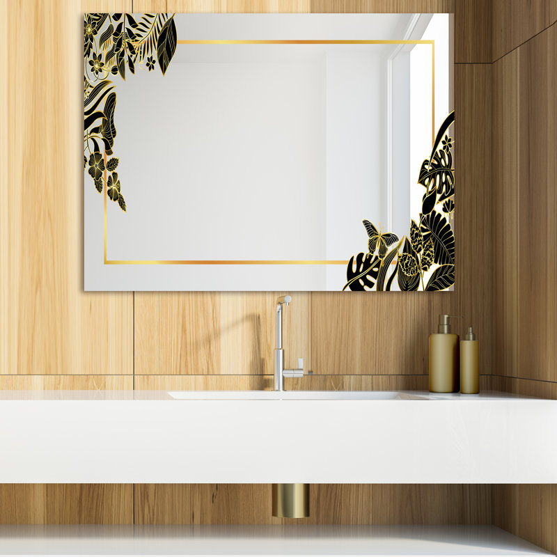 Miroir de salle de bain Glam, H 29,5 po x l 39,4 po, Capitale botanique