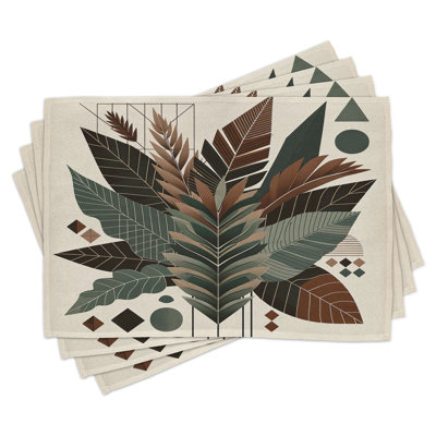 Polyester Evergreen Sage Green Fawn Rectangle Placemat