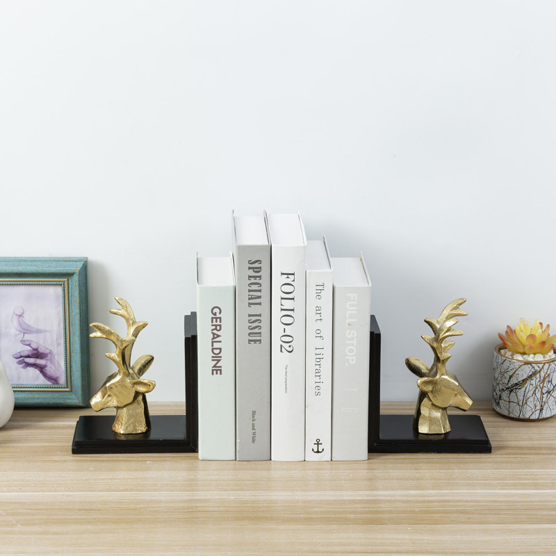 Serre-livres décoratifs dorés fabriqués à la main