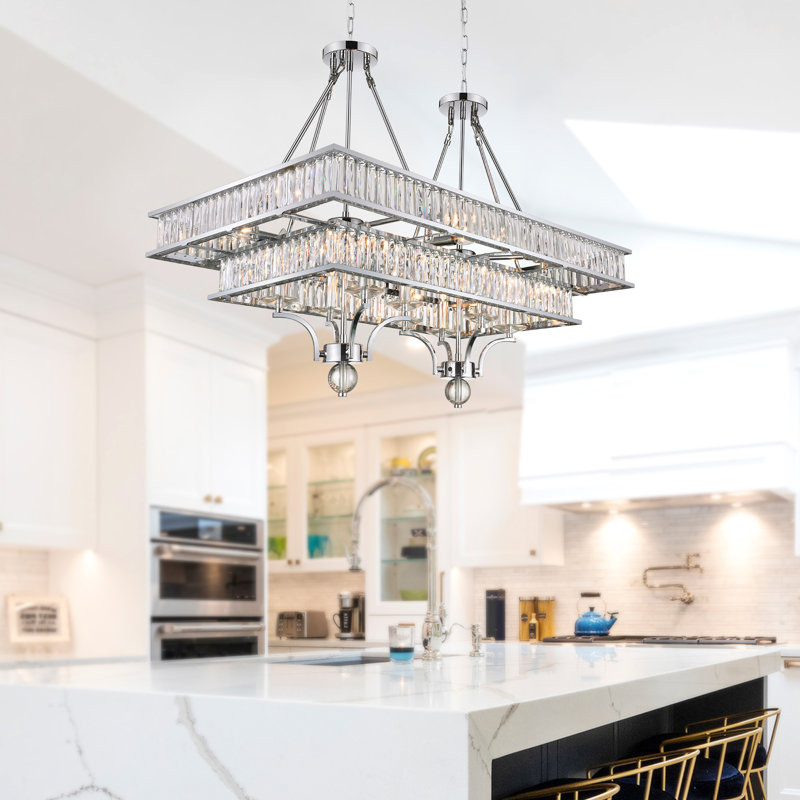 Seale 16 - Light Dimmable Tiered Chandelier, Chrome