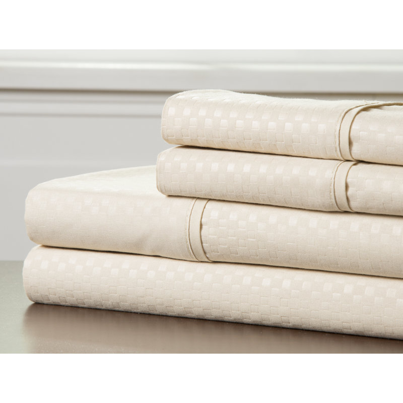 Ensemble de draps 4 pièces, Champagne, Ensemble de draps pour très grand lit + 1 drap-ho