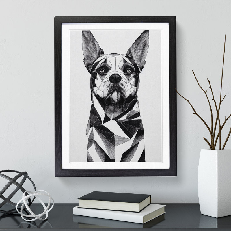 Deluxe Dog Abstract - Framed Print, Black, 64cm H x 46cm W x 2cm D