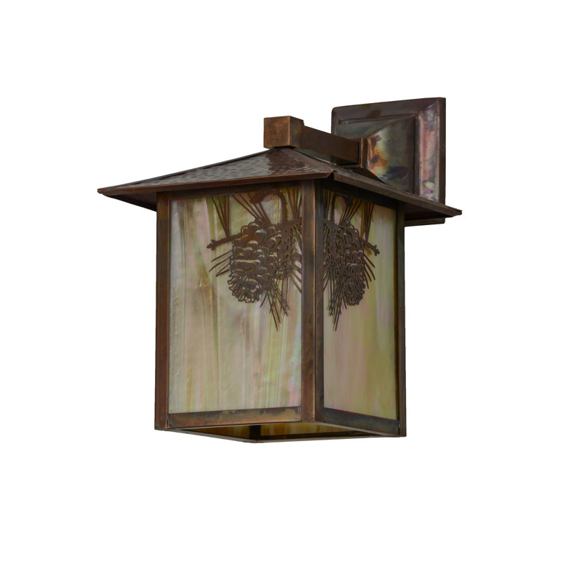 Seneca Winter Pine 1 - Light Outdoor Wall Lantern, 12" H x 9" W x 12.5" D