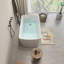 Baignoire en acrylique d'inspiration japonaise 49 po - blanc brillant. Carré, conception encastrée, trop-plein et bonde. 23Amazing-49 Baignoire carrée confortable, trop-plein.