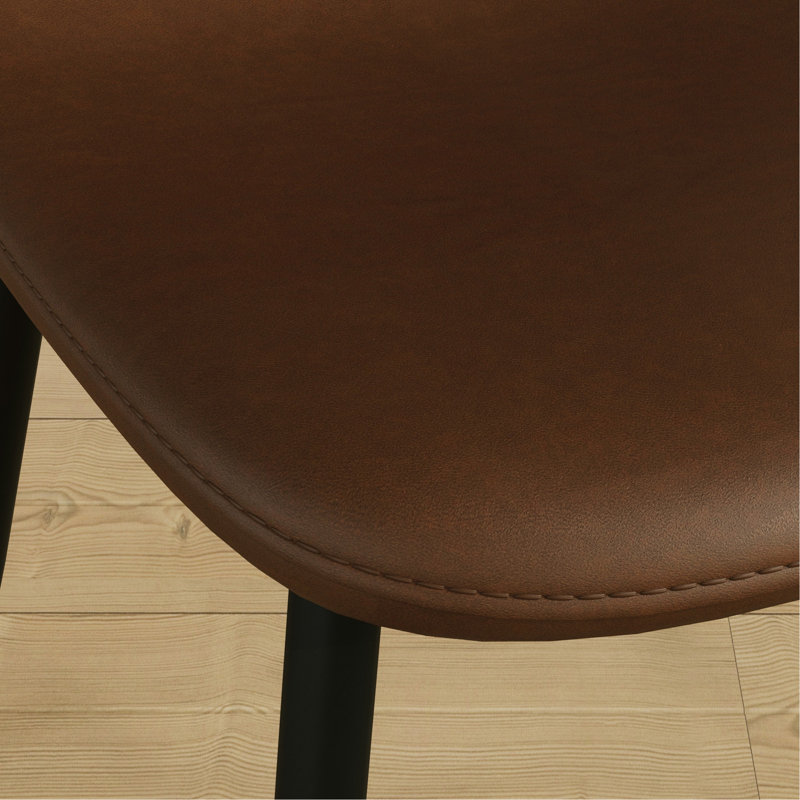 Ensemble de 4 chaises de salle à manger, chaises de style moderne, sièges rembourrés en cuir de selle, chaise de cuisine en forme de cuillère, chaises de salle à manger pour cuisines de restaurant