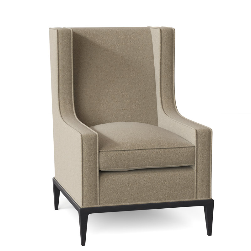 Fauteuil à oreilles 28 po Claxton, Espresso, Lin de Venise