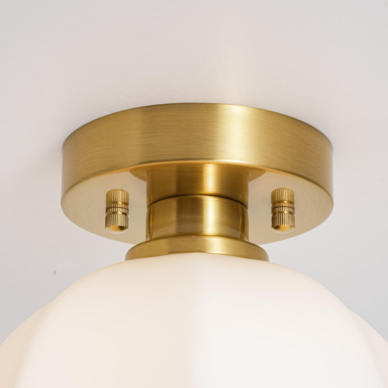 Plafonnier semi-encastré blanc moderne 1 lumière avec abat-jour cloche